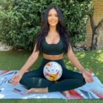 Esha Gupta Instagram - Keeping calm while I wait for the #laligasantander season ⚽️ Thank you for my cool new yoga mat @laliga #playligasantander