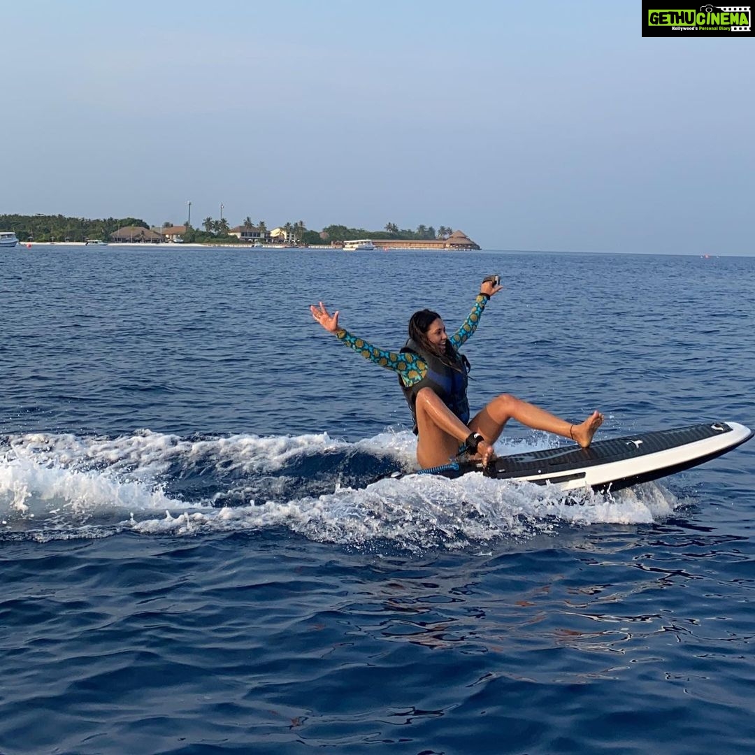 Esha Gupta Instagram - 🏄♀️ one off the list... thank you @marko_akk @reethifaruwatersports @reethifaru @ncstravels Reethi Faru Resort