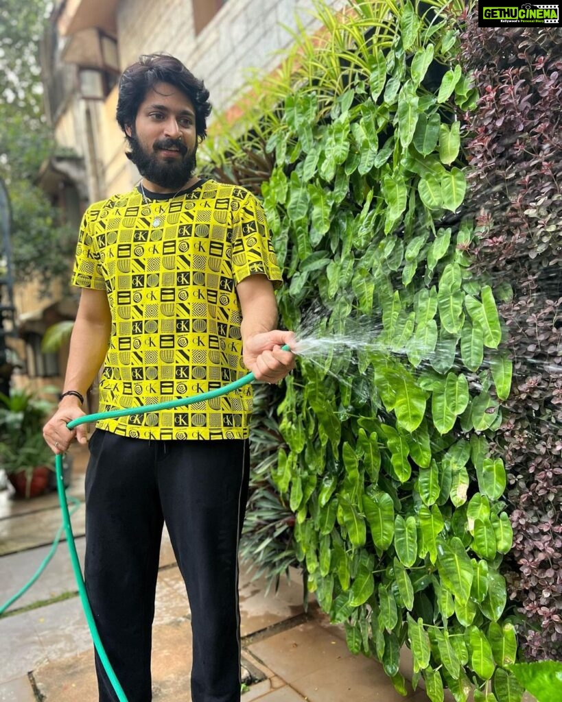 Harish Kalyan Instagram - “As you sow, so shall you reap” All credits to my mother for setting up & maintaining such a beau garden ❤ Taking over the duty when I find some “Me” time.
