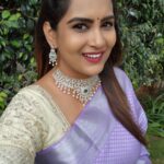 Himaja Instagram - 💜💜 Saree @riyu_label Jewellery @jpjewellery_collections3023 #sareelove #jewellery
