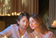 Hina Khan Instagram - Uff.. jaan pe ban aayi hai… #Runjhun out tomorrow on @drjrecords Stay tuned… @shaheernsheikh @vishalmishraofficial #ShaHina #FriendsForever