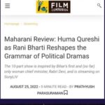 Huma Qureshi Instagram - Thank you for all the love that’s been pouring in for #Maharani ❤️ #gratitude On behalf of the entire team I just want to say a BIG THANK YOU !!! #humbled #blessed ❤️🙏🏻🥰🦋💥💯😇🌸 @kangratalkies @sonylivindia @dkh09 @jollynarenkumar @ravindragautamofficial @shah_sohum @amit.sial #SubhashKapoor