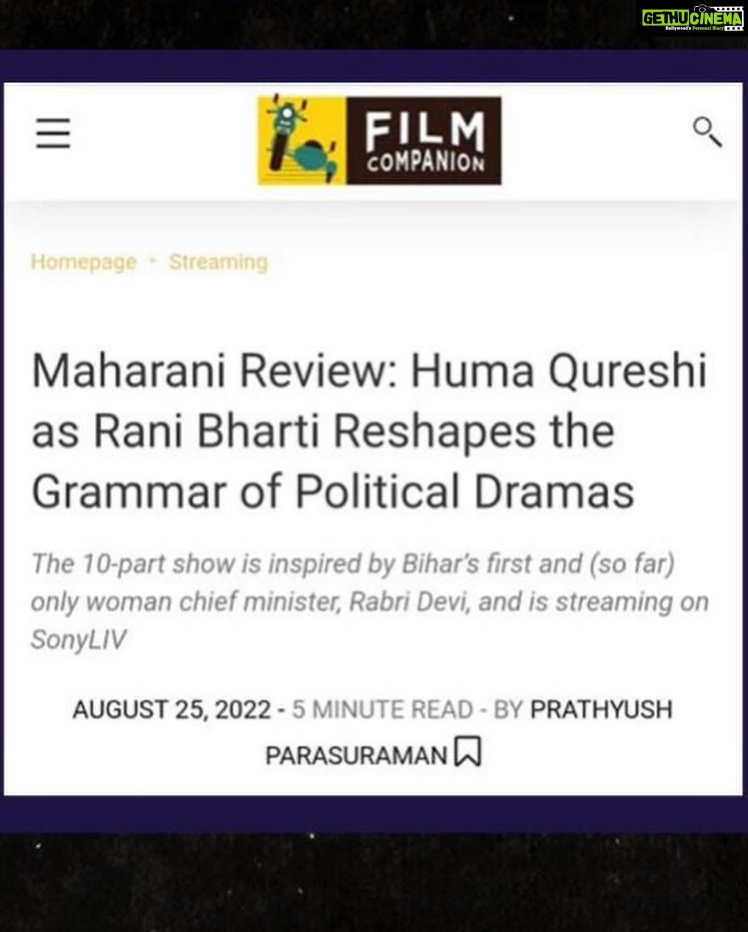 Huma Qureshi Instagram - Thank you for all the love that’s been pouring in for #Maharani ❤️ #gratitude On behalf of the entire team I just want to say a BIG THANK YOU !!! #humbled #blessed ❤️🙏🏻🥰🦋💥💯😇🌸 @kangratalkies @sonylivindia @dkh09 @jollynarenkumar @ravindragautamofficial @shah_sohum @amit.sial #SubhashKapoor