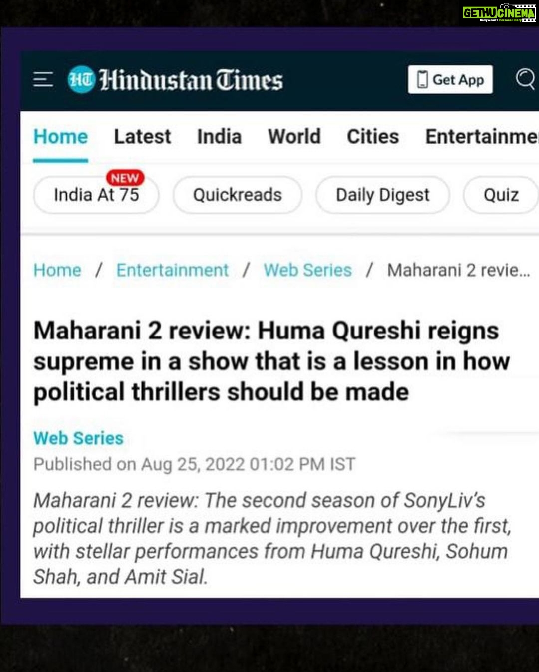 Huma Qureshi Instagram - Thank you for all the love that’s been pouring in for #Maharani ❤️ #gratitude On behalf of the entire team I just want to say a BIG THANK YOU !!! #humbled #blessed ❤️🙏🏻🥰🦋💥💯😇🌸 @kangratalkies @sonylivindia @dkh09 @jollynarenkumar @ravindragautamofficial @shah_sohum @amit.sial #SubhashKapoor