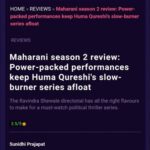 Huma Qureshi Instagram – Thank you for all the love that’s been pouring in for #Maharani ❤️ #gratitude On behalf of the entire team I just want to say a BIG THANK YOU !!! #humbled #blessed ❤️🙏🏻🥰🦋💥💯😇🌸 @kangratalkies @sonylivindia @dkh09 @jollynarenkumar @ravindragautamofficial @shah_sohum @amit.sial #SubhashKapoor