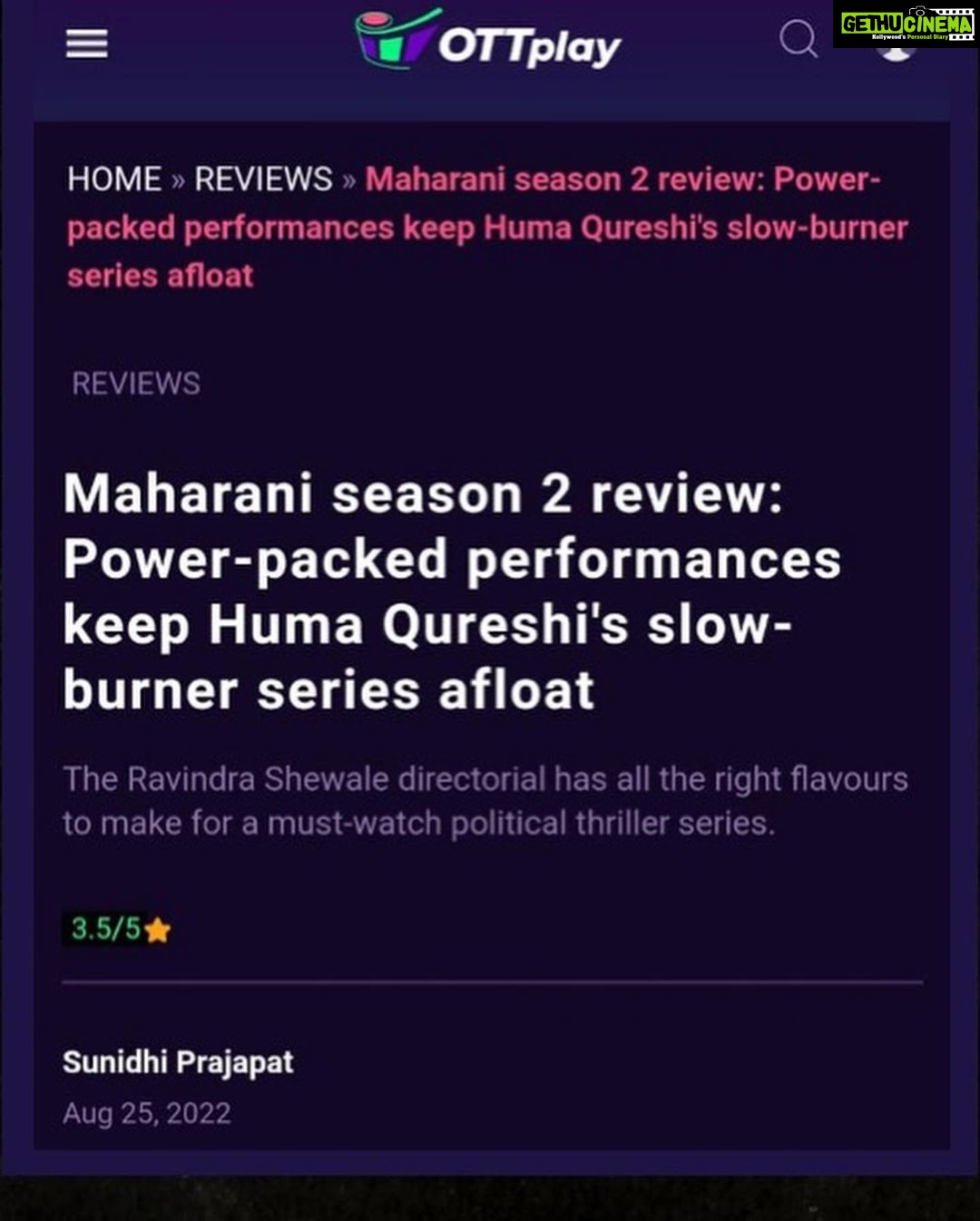 Huma Qureshi Instagram - Thank you for all the love that’s been pouring in for #Maharani ❤️ #gratitude On behalf of the entire team I just want to say a BIG THANK YOU !!! #humbled #blessed ❤️🙏🏻🥰🦋💥💯😇🌸 @kangratalkies @sonylivindia @dkh09 @jollynarenkumar @ravindragautamofficial @shah_sohum @amit.sial #SubhashKapoor