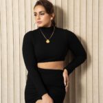 Huma Qureshi Instagram - Day 1 #DoubleXL #promotions #digital #black Styled by : @sanamratansi Assisted by : @nirikshapoojary_ Outfit : @superdown Jewellery : @misho_designs Footwear : @balenciaga Photographer : @devsphotographyofficial Make Up : @ajayvrao721 Hair : @hairstylist_madhav2.0