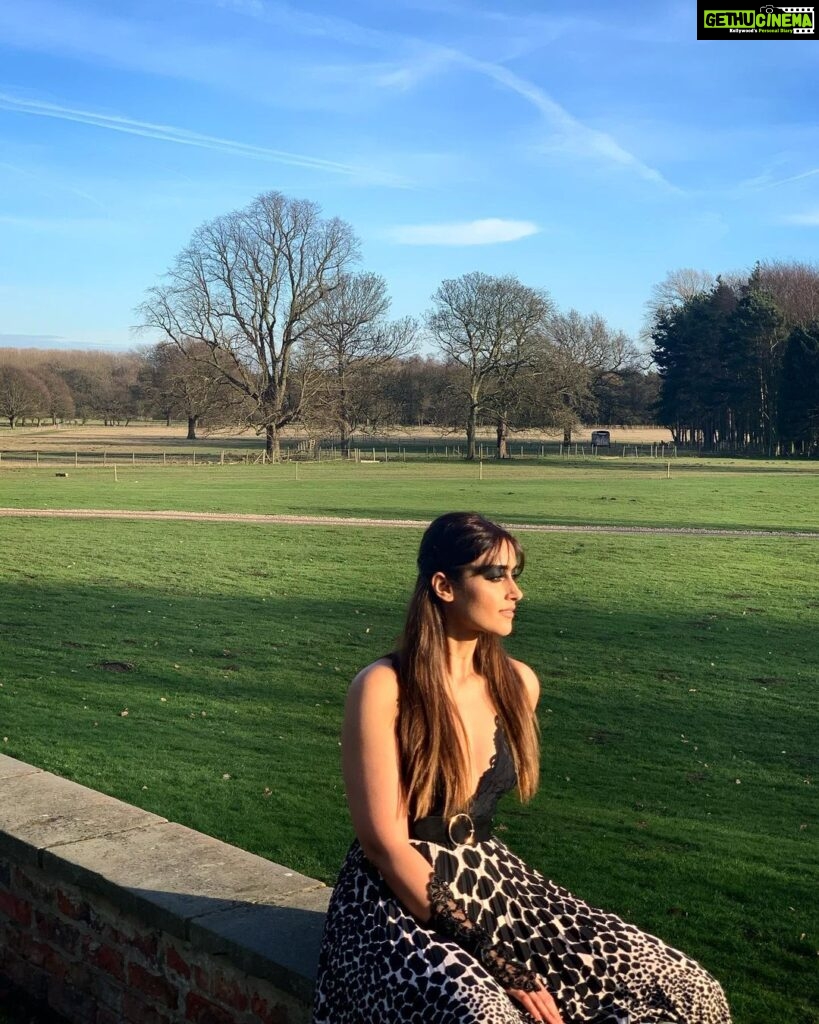 Ileana D'Cruz Instagram - Throwing it back to the time I was casually chilling in lovely picturesque English countryside, in animal print, black lace, and goth makeup 💀 😂