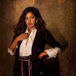 Ishita Dutta Instagram - ❤️❤️❤️ Styling & Concept: @styleitupbyaashna Photography: @kalyaam_ HMU: @makeupbyheenal Jewellery: @fashionjewellery_21 Blazer: @kiroshe_india White collar shirt: @daisydaysbysonia Black striped pants: @cameo_store_official Studio: @studio211mumbai