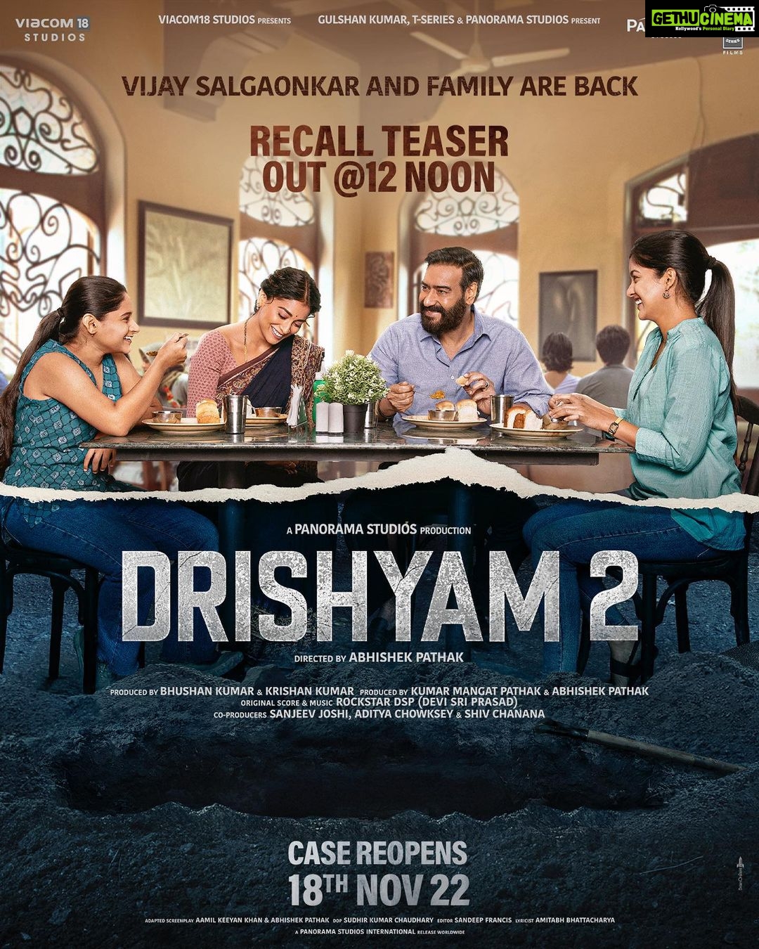 Ishita Dutta Instagram - Jo dikh raha hai woh hua nahi, jo hua hai woh kisi ko pata nahi! Recall Video Will Be Out At 12 PM. #Drishyam2 @ajaydevgn #AkshayeKhanna @tabutiful @shriya_saran1109 #RajatKapoor #MrunalJadhav @abhishekpathakk #BhushanKumar @kumarmangatpathak #KrishanKumar @ajit_andhare @thisisdsp @sanju_r_joshi #AdityaChowksey @shivchanana @panorama_studios @viacom18studios @tseriesfilms #Drishyam2 #VijaySalgoankar