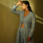 Ishita Dutta Instagram - Navratri ke Navrang Episode 3: Neela The colour Blue spells royalty and serenity. Applying this context to our lives will only create a sense of calmness and richness. So stepping into the avtaar of Maa Chandraghanta, I am adorning a royal blue today to keep my sense of royalty intact while maintaining the humbleness and calm in my life. Styled by: @styleitupbyaashna Shot by: @nikhil.p.sawant Outfit: @emiraasbyindrani @indrani_designerstore Jewellery: @maxplus_jewels Hair & Makeup Team: @makeoverbysejalthakkar @celebsmakeupbysejal Location: @sayagrandresortthane Caption Credit: @beenthere_donethat2018 #navratri #2022 #ishitadutta