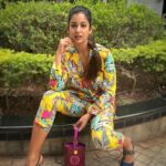 Ishita Dutta Instagram – Feeling colourful ❤️

Wearing @@labelpujapandey
Clutch @oceana_clutches