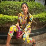 Ishita Dutta Instagram - Feeling colourful ❤️ Wearing @@labelpujapandey Clutch @oceana_clutches