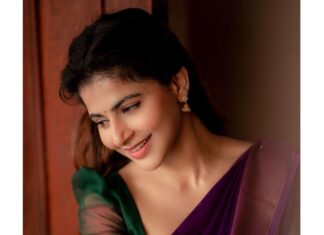 Iswarya Menon Instagram - அனைவருக்கும் ஆயுத பூஜை நல்வாழ்த்துக்கள் 💜🙏🏼 . 📷 @camerasenthil 🌸 @jeevithamakeupartistry @ivalinmabia