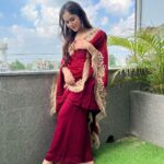Jannat Zubair Rahmani Instagram - Kesariya tera ishq hai piya 🫶🏻♥️ Style by : @kmundhe4442 Outfit by : @needleandbeyondoffical