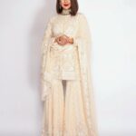 Jennifer Winget Instagram - Stare’way to heaven 👁️ Outfit @abujanisandeepkhosla @asalabusandeep Jeweller @narayanjewels Styled by @natashaabothra Team @priyankaa.a_91 @dhwaniivithalani_22 Makeup @sonamvaghani.mua Hairstylist @hairbysharda 📸@ashish_ojha_photography