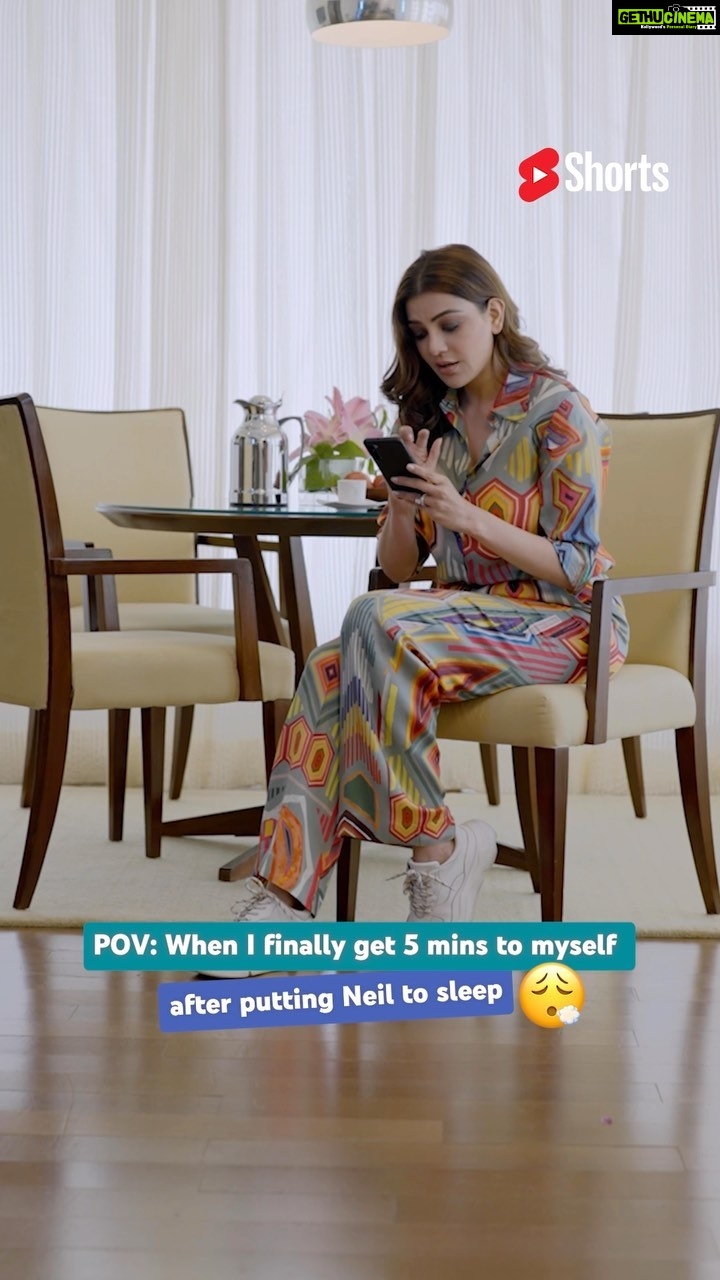 Kajal Aggarwal Instagram - Keeping up with mom duties isn’t easy, but you can definitely make it fun with #ManikeMove. Shoutout to all the moms out there ! Show me your #ManikeMove only on #YouTubeShorts @YouTubeIndia @tseries.official #Collab