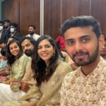 Kalyani Priyadarshan Instagram – 21.08.2022 our boy @visakhsubramaniam got engaged. 🤍

I think from fear after seeing my colorful wardrobe this past month, I was strictly instructed to wear ‘light pastel ethnic’ for this one. 

Look : @nikhitaniranjan @archanajaju.in @kalyanjewellers_official