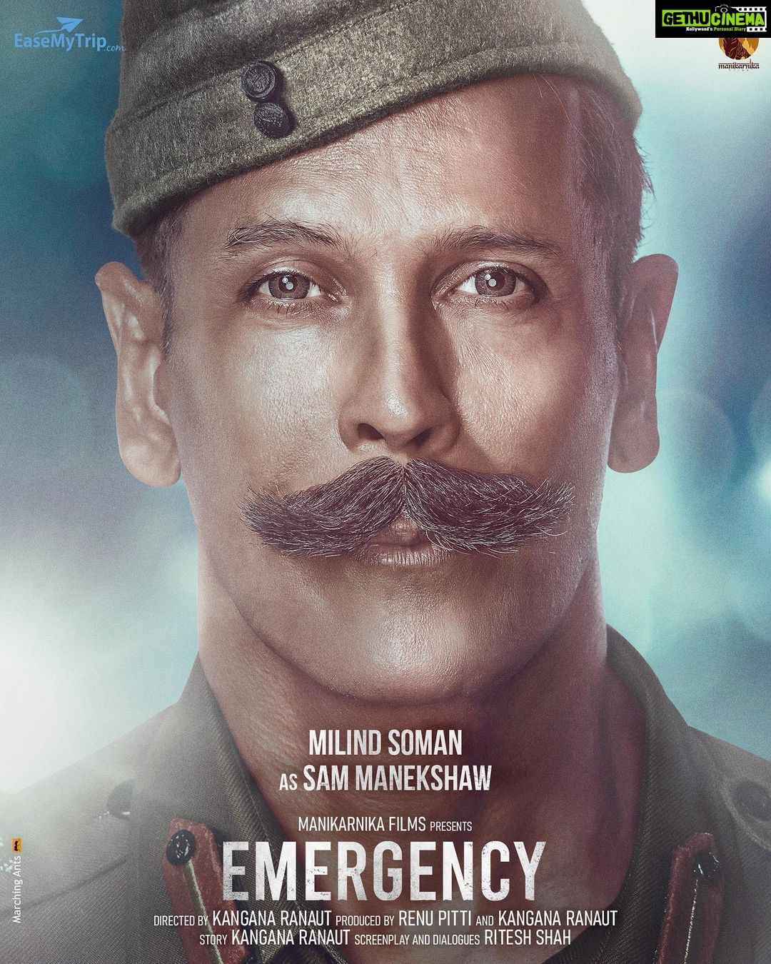 Kangana Ranaut Instagram - Presenting the dynamic @milindrunning as #SamManekshaw, the man instrumental for saving India’s frontiers during the Indo-Pak war and whose service was as distinguished as his honesty; a charmer, a war hero and a visionary leader in #Emergency @manikarnikafilms @nishantpitti @anupampkher @shreyastalpade27 @mahimachaudhry1 @mrsheetalsharma @aksht_ranaut @writish1 @gvprakash @manojmuntashir @khuranasamir @rakeshyadav.artncraft @raiajayg @satishkaushik2178 @thecastingstation @dhananjaysfx @lizziloulaw @djmalinowski @omshankar83 @darshan_pandyaa #KanganaRanaut #MilindSoman