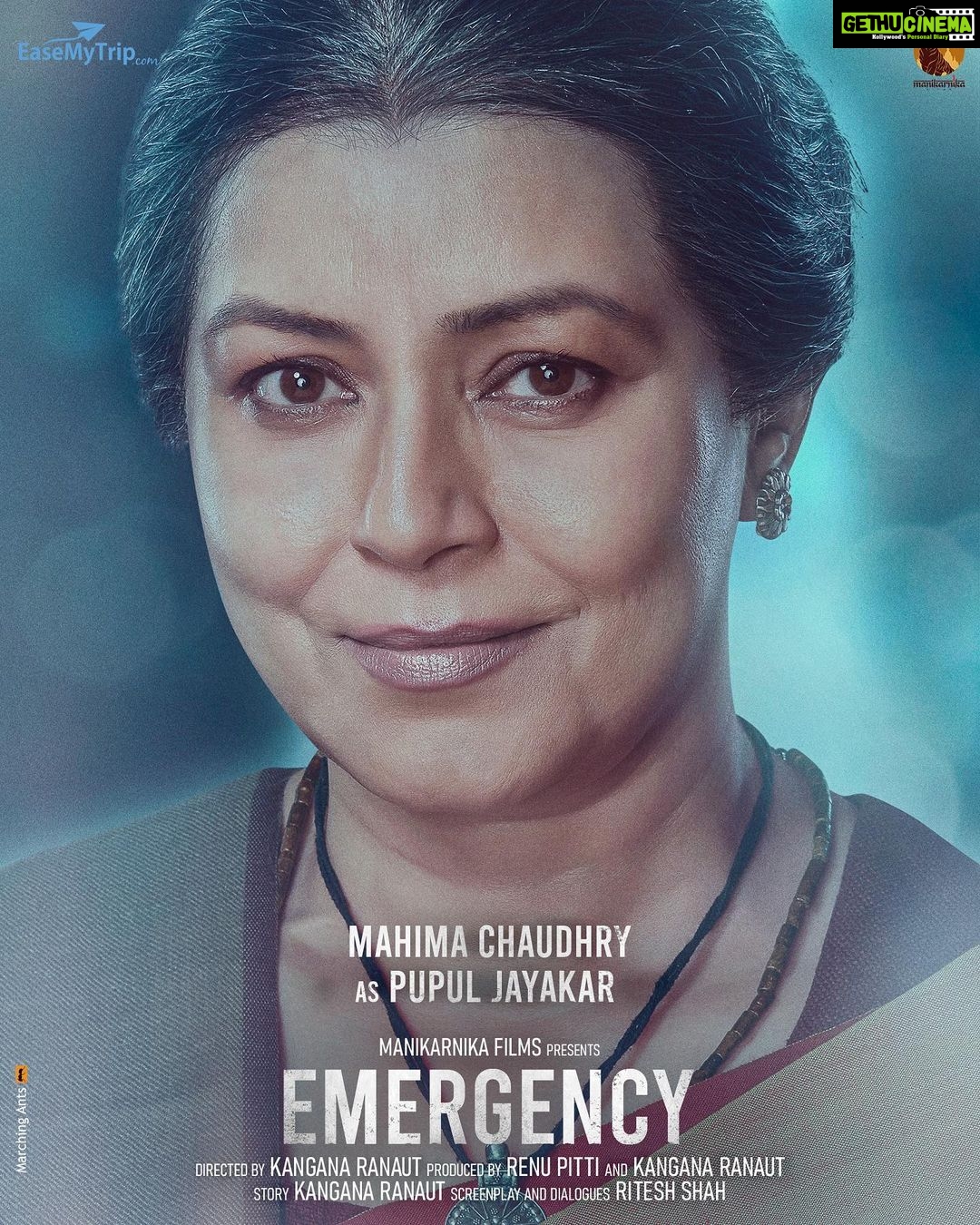 Kangana Ranaut Instagram - Presenting @mahimachaudhry1 as the One who witnessed it all, and wrote for the world to see the Iron Lady up, close and personal. #PupulJayakar Friend, Author & Confidante #Emergency @manikarnikafilms @nishantpitti @anupampkher @shreyastalpade27 @mrsheetalsharma @aksht_ranaut @writish1 @gvprakash @manojmuntashir @khuranasamir @rakeshyadav.artncraft @raiajayg @satishkaushik2178 @thecastingstation @dhananjaysfx @lizziloulaw @djmalinowski @omshankar83 @darshan_pandyaa #KanganaRanaut #MahimaChaudhry
