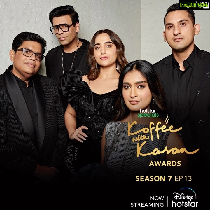 Karan Johar Instagram - Closing the season with some 'influential' jury to help us recap the best moments and more + of course, the #KoffeeAwards!!!π
#HotstarSpecials #KoffeeWithKaranS7, Episode 13 now streaming only on Disney+ Hotstar. @disneyplushotstar @tanmaybhat @kushakapila @danishsait @niharika_nm @apoorva1972 @aneeshabaig @jahnviobhan @dharmaticent