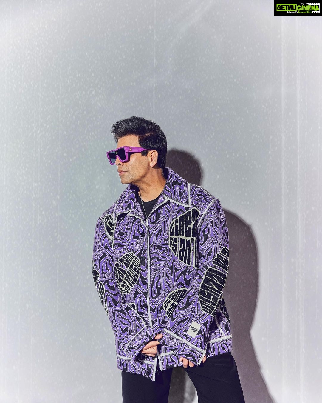 Karan Johar Instagram - Going through a Purple Patch! Styled by @ekalakhani in @dhruvkapoor 📷 @sheldon.santos