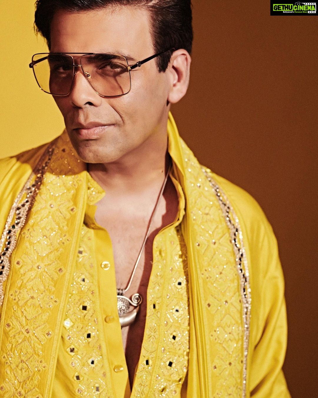 Karan Johar Instagram - Yellow far from mellow! Styled by @ekalakhani in @manishmalhotra05 📷 @thehouseofpixels