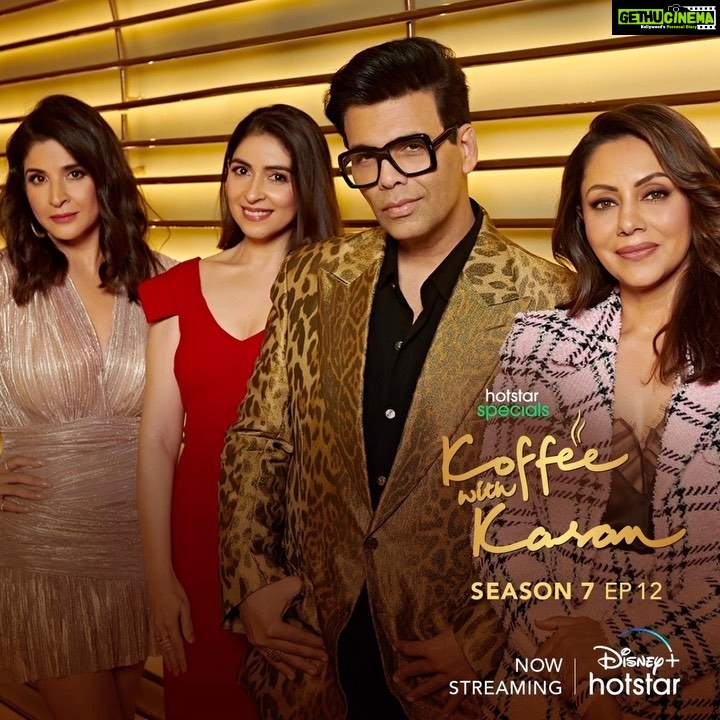 Karan Johar Instagram - This girl gang is here to spill it all on the Koffee couch!☕️😉 #HotstarSpecials #KoffeeWithKaranS7, Episode 12 now streaming only on Disney+ Hotstar. @disneyplushotstar @gaurikhan @maheepkapoor @bhavanapandey @apoorva1972 @aneeshabaig @jahnviobhan @dharmaticent