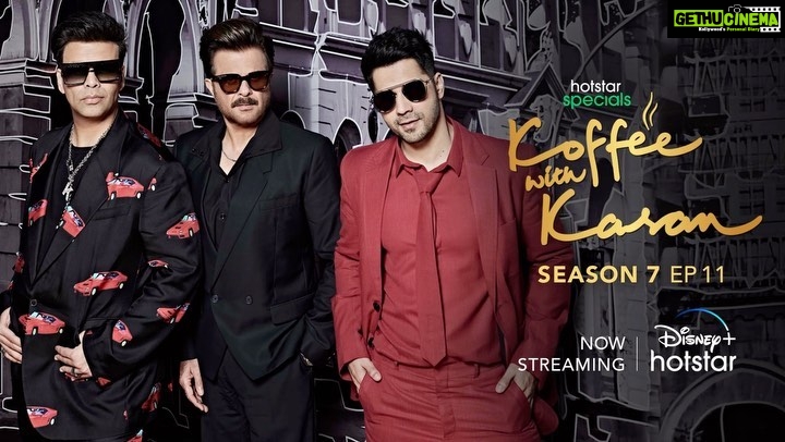 Karan Johar Instagram - Forever young, forever cool - this duo is here to set the couch on fire!🔥 #HotstarSpecials #KoffeeWithKaranS7, Episode 11 now streaming only on Disney+ Hotstar. @disneyplushotstar @anilskapoor @varundvn @apoorva1972 @jahnviobhan @aneeshabaig @dharmaticent