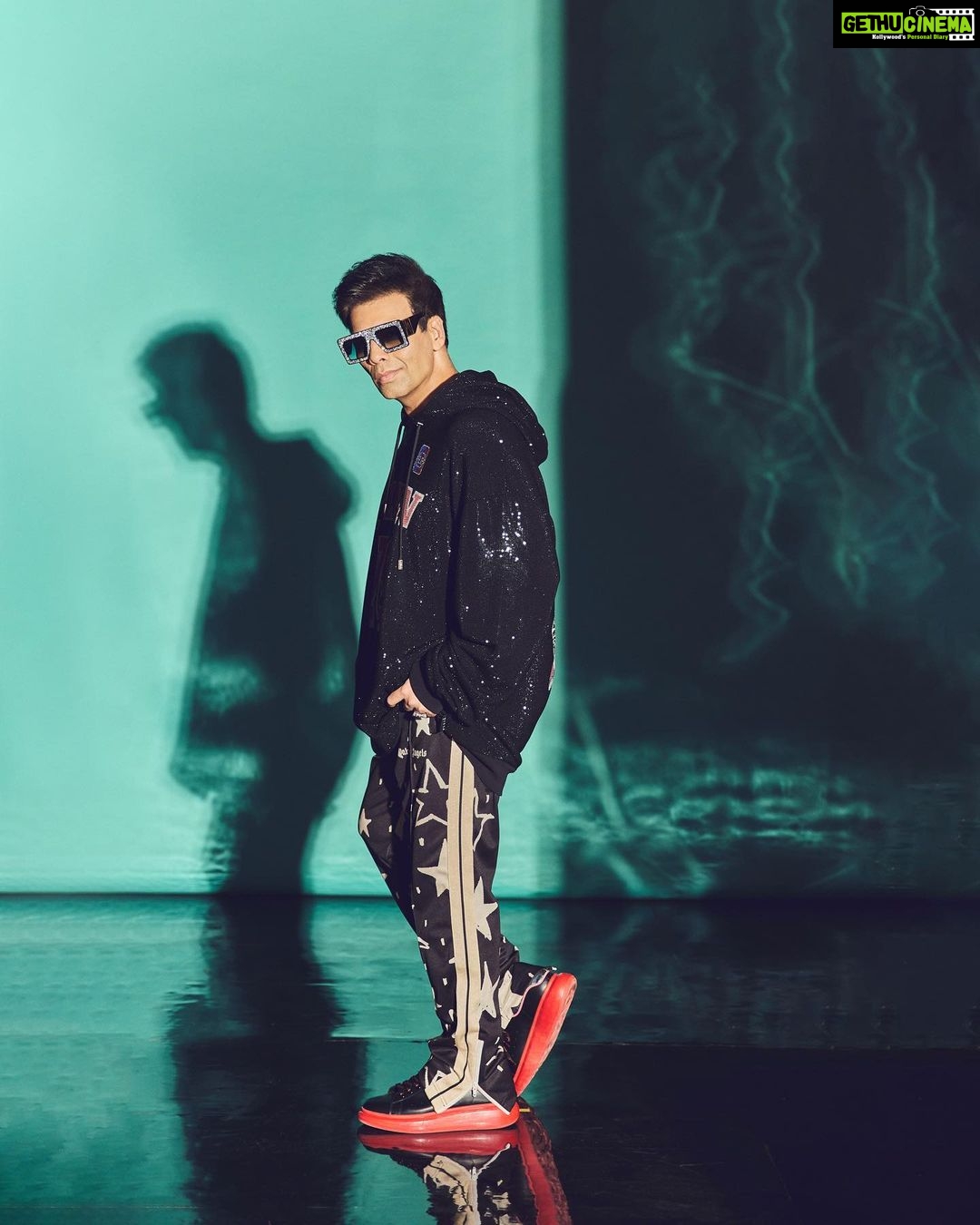 Karan Johar Instagram - Photobombed by my shadow…( I tried to find a deep meaning into this ! There is none) styled by @ekalakhani 📷 @sheldon.santos