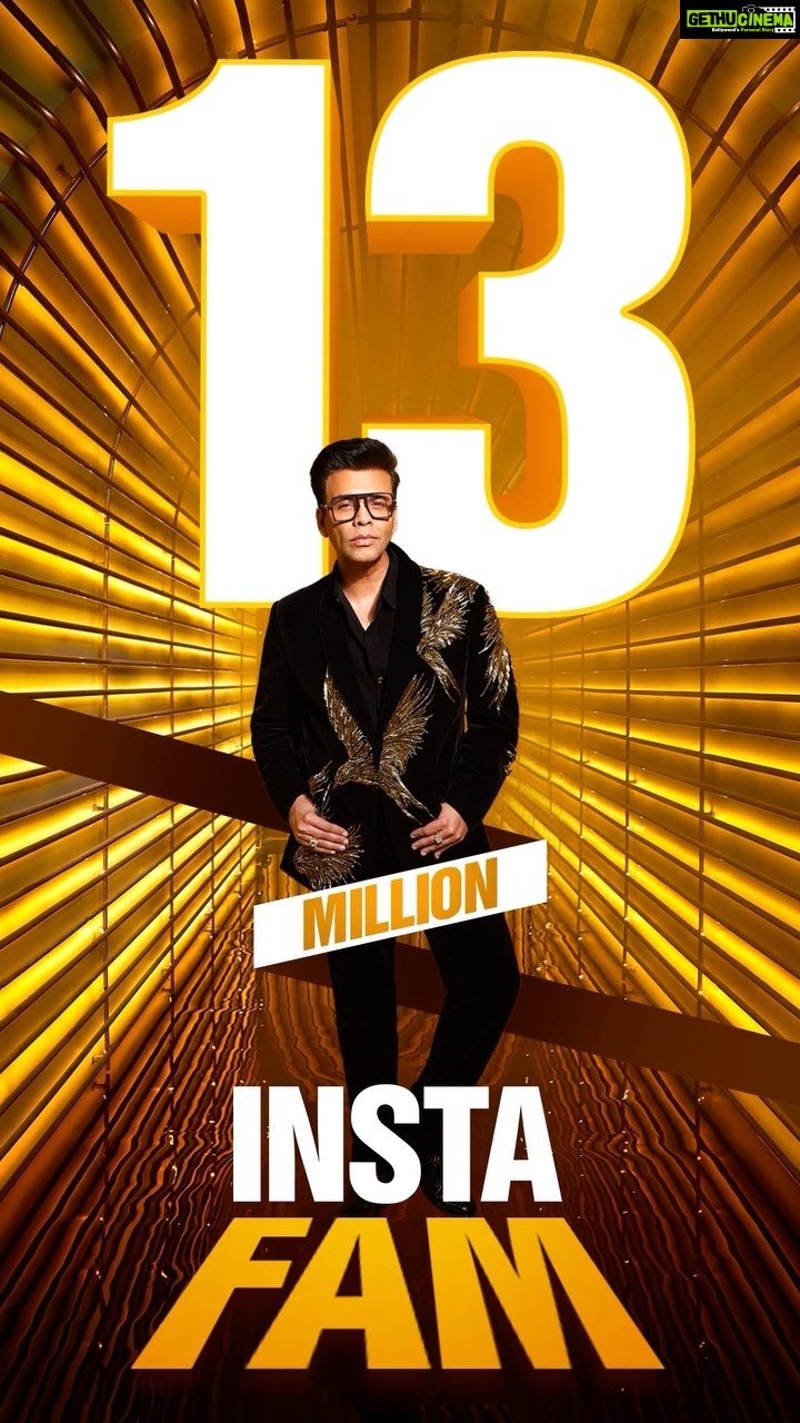 Karan Johar Instagram - We’re a 13 million Insta fam!!!♥️♥️♥️ Only love & gratitude for you all