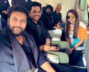 Karthi Instagram - What a rare opportunity to travel together like this😊. Cholar payanam arambam!

#PS1 #ManiRatnam @the_real_chiyaan @jayamravi_official @trishakrishnan