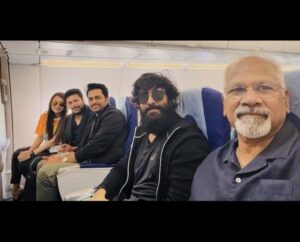 Karthi Instagram - What a rare opportunity to travel together like this😊. Cholar payanam arambam!

#PS1 #ManiRatnam @the_real_chiyaan @jayamravi_official @trishakrishnan
