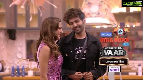 Kartik Aaryan Instagram - Chai bhi diya kare naa Pyaar se diya kar ❤️❤️ .... Veer and Zoe are here to take over our fav #BiggBoss13 house !! @beingsalmankhan ❤️😍 Tune into @colorstv tonight at 9 pm. #LoveAajKal 💕🕺🏻 @saraalikhan95 @imtiazaliofficial #DineshVijan @wearewsf @maddockfilms @officialjiostudios @officialjiocinema @reliance.entertainment @sarkarshibasish @randeephooda @ipritamofficial @sonymusicindia @_arushisharma