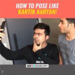 Kartik Aaryan Instagram - Haha #PoseLikeKartikAaryan !! This is Hilarious 😂😂 #Repost @filtercopy ・・・ #poselikekartikaaryan Ft. @viraj_ghelani @raunak_ramteke @kartikaaryan