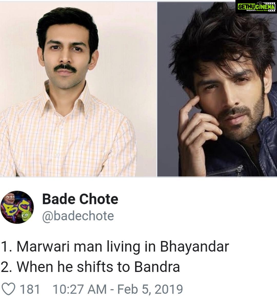 Kartik Aaryan Instagram - Chintu Tyagi viral ho gaye 🤣 #PatiPatniAurWoh ❤️ Itna saara pyaar dene ke liye unki taraf se dhanyawad 🙏🏻 Abhi Woh ke saath ghoom rahe hai🤭 jaldi milenge patni ke saath 😂 @bhumipednekar @ananyapanday