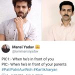 Kartik Aaryan Instagram - Chintu Tyagi viral ho gaye 🤣 #PatiPatniAurWoh ❤️ Itna saara pyaar dene ke liye unki taraf se dhanyawad 🙏🏻 Abhi Woh ke saath ghoom rahe hai🤭 jaldi milenge patni ke saath 😂 @bhumipednekar @ananyapanday