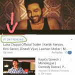 Kartik Aaryan Instagram – #Guddu is feeling shy 🙈
#LukaChuppi Still Trending At the top #Number1 
Thank you for so much Pyaar…….
🤫❤️
