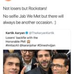 Kartik Aaryan Instagram - Epic 🙏🏻 😂 @narendramodi #Repost @instantbollywood Haha! Such a cute response by PM Modi for Kartik Aaryan, Dinesh Vijan, Imtiaz Ali & Karan Johar. . #kartikaaryan #dineshvijan #imtiazali #karanjohar