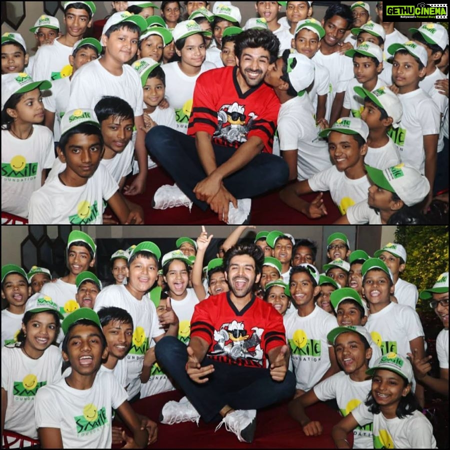 Kartik Aaryan Instagram - Had a wonderful time reliving childhood with these amazing kids 🤗🤗 Happy children’s Day ❤️❤️