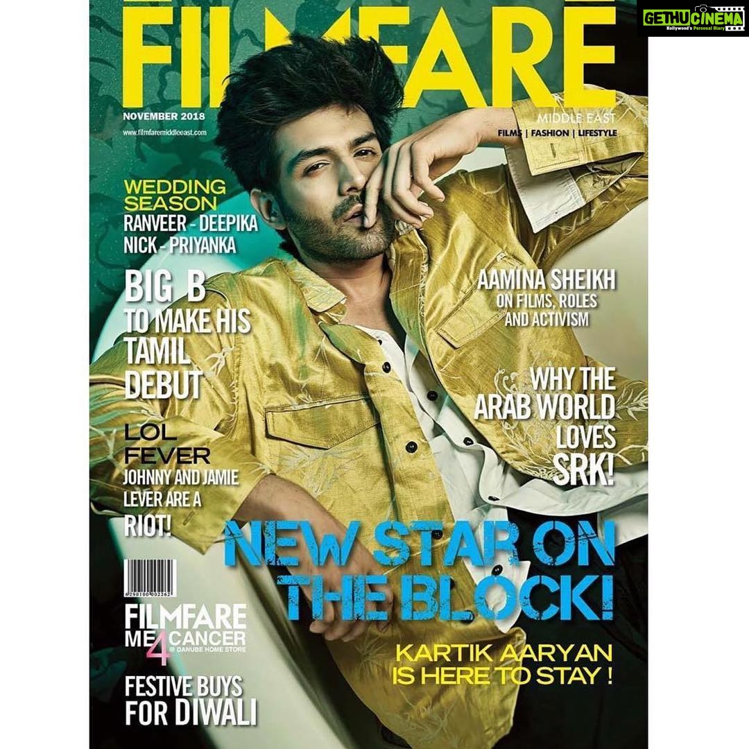 Kartik Aaryan Instagram - #Repost @filmfareme .. REVEALED! New star on the block! .. @kartikaaryan dazzles his first ever @filmfareme cover and how! .. Thank you @filmfareme @manjuramanan @rizwan.sajan ❤️ Photo - @colstonjulian Hmu @vickysalvi22 @milankepchaki Styled by - @the.vainglorious