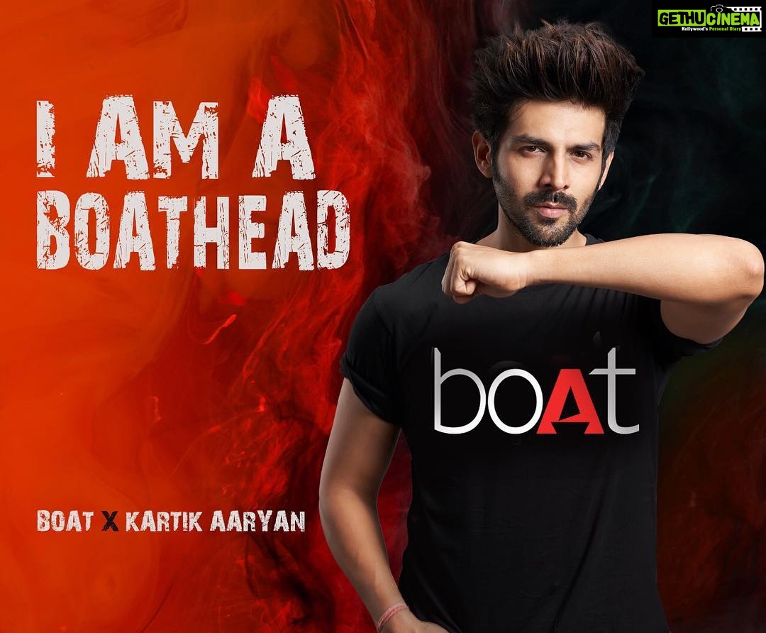 Kartik Aaryan Instagram - There are moments when u need to break d clutter, shut out all noise and just #PlugIntoNirvana ๐๐ Making it official. #IAmABoathead on a journey with @boat.nirvana Headphones ๐ง n Speakers๐