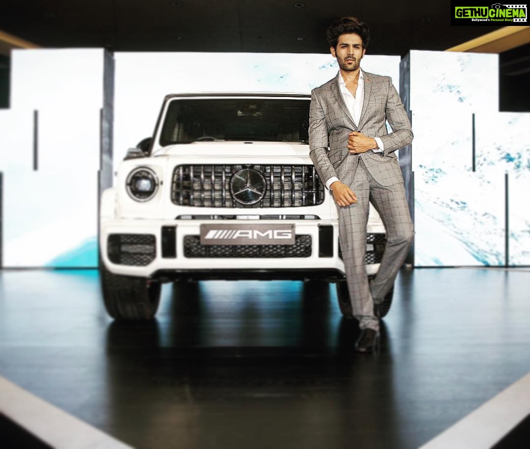 Kartik Aaryan Instagram - Launched this Beauty last night !!The All New Mercedes G63 AMG Face Lifted Edition for India 2019 π in Delhi π€π» #StrongerThanTime @gqindia @mercedesbenzind Styled by @alliaalrufai New Delhi