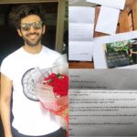 Kartik Aaryan Instagram – It always feel special when u guys show so much love 
Thank u Bhavini for all the Efforts , Gifts and beautiful Flowers ❤️❤️
Plus with this post i wanted to thank all my fans for being so cool and pouring in so much love
…u guys show so much love even across borders..
A Big Thank You 😘😘😘🙏🏻🙏🏻