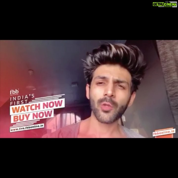 Kartik Aaryan Instagram - Hey Guys ! I'm going to walk the Ramp for India's First #WatchNowBuyNow by @fbbonline ! It's the first in the country which allows you to shop online from the fashion show! Shop my look tomorrow 6th April, 8 PM onwards !! 😘 Link in bio !!