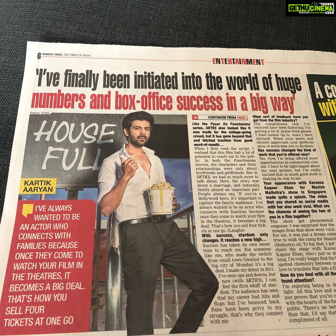 Kartik Aaryan Instagram - @bombaytimesofficial 🗞🍿
