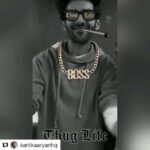 Kartik Aaryan Instagram - #Thuglife 🤘🏻 In between promotions #SonukeTitukiSweety This Friday !! . . #Repost @kartikaaryanhq ・・・ Thug life Does the bottle flip trick like a pro #KartikAaryan #AaryanKartik #SonuKeTituKiSweety #Bollywood #star #hero #hottie #23rdFeb #releasedate #movie @kartikaaryan