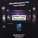 Kartik Aaryan Instagram – #BhoolBhulaiyaa2TitleTrack TRENDING No 1 Everywhere 🔥🔥 Keep Listening !! 
#AmijeTomar also joins in 🤙🏻❤️
#BhoolBhulaiyaa2 in Theatres !!