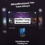 Kartik Aaryan Instagram - #BhoolBhulaiyaa2TitleTrack TRENDING No 1 Everywhere 🔥🔥 Keep Listening !! #AmijeTomar also joins in 🤙🏻❤️ #BhoolBhulaiyaa2 in Theatres !!