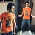Kartik Aaryan Instagram - What’s up Honey ? 😘😘 #Repost @sukritigrover ・・・ #Repost ・・・ @kartikaaryan quirky much in this @jackandjones slogan tee @leecooperindia jogger’s for @sonutitusweety promotions Styled by @sukritigrover @style.cell Assisted by @ravneet_bijan @akansha.27 #sukritigroverforstylecell #kartikaaryan